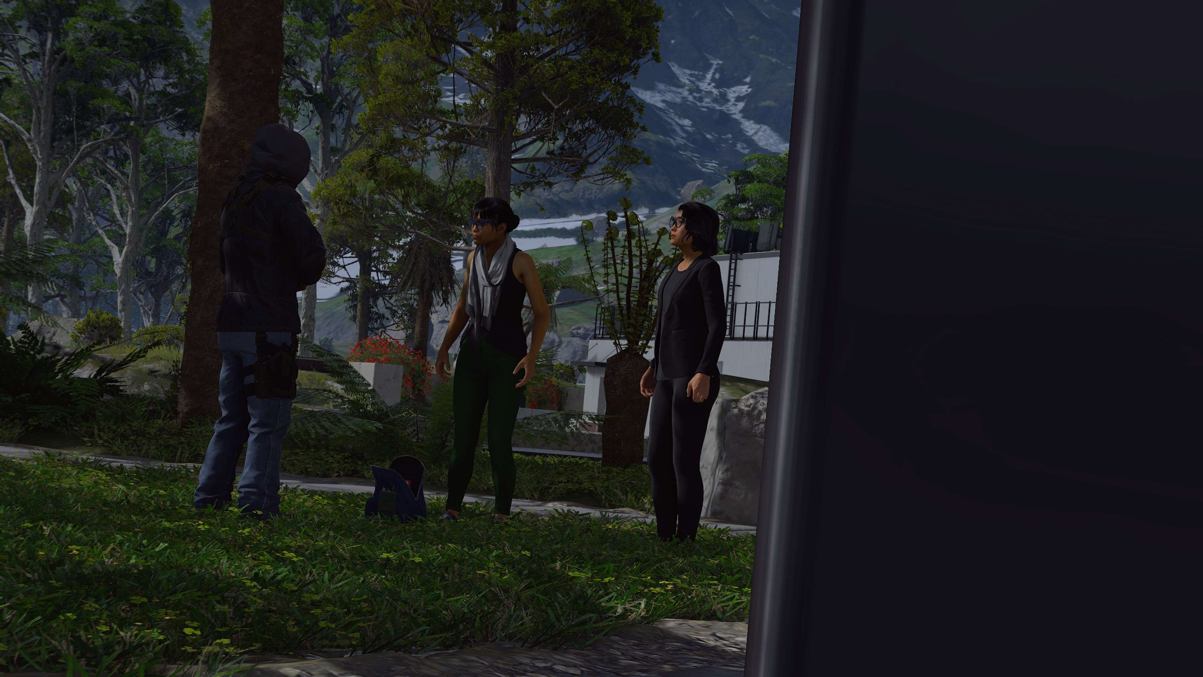 Distress photo showing civilians being searched